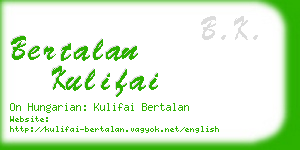 bertalan kulifai business card